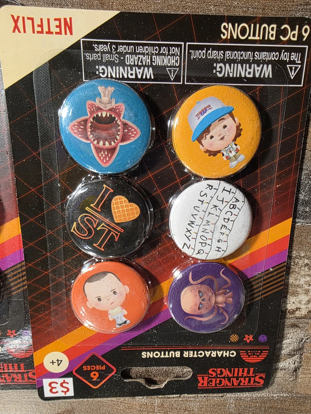 Netflix Stranger Things Party Button Pack - Multicolor Assortment